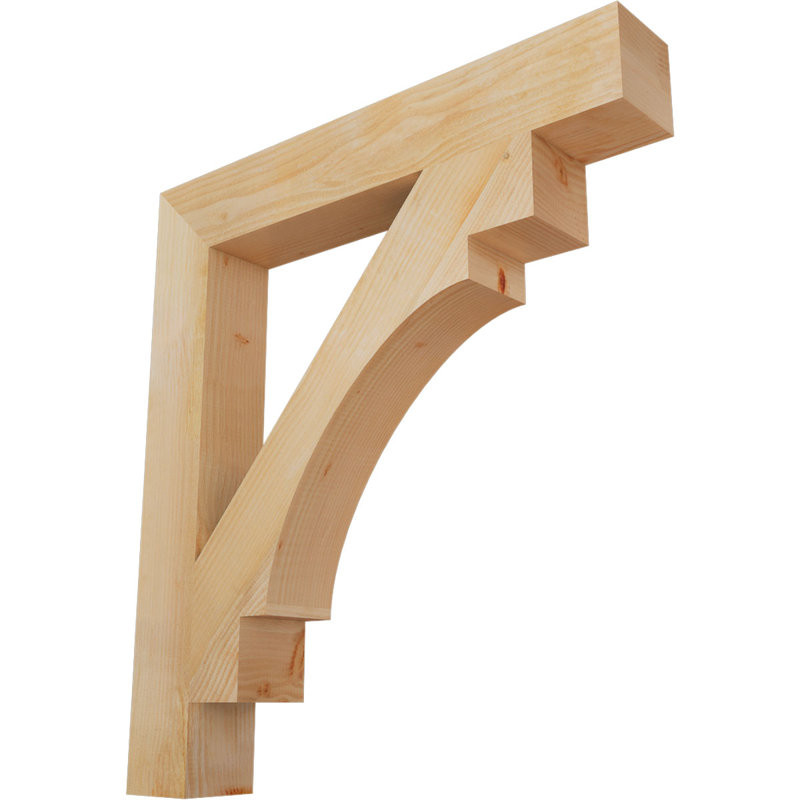 Support en bois / corbeau H 6 po x P 40 po, Sapin de Douglas, H 44 po x l 6 po x P 40 po
