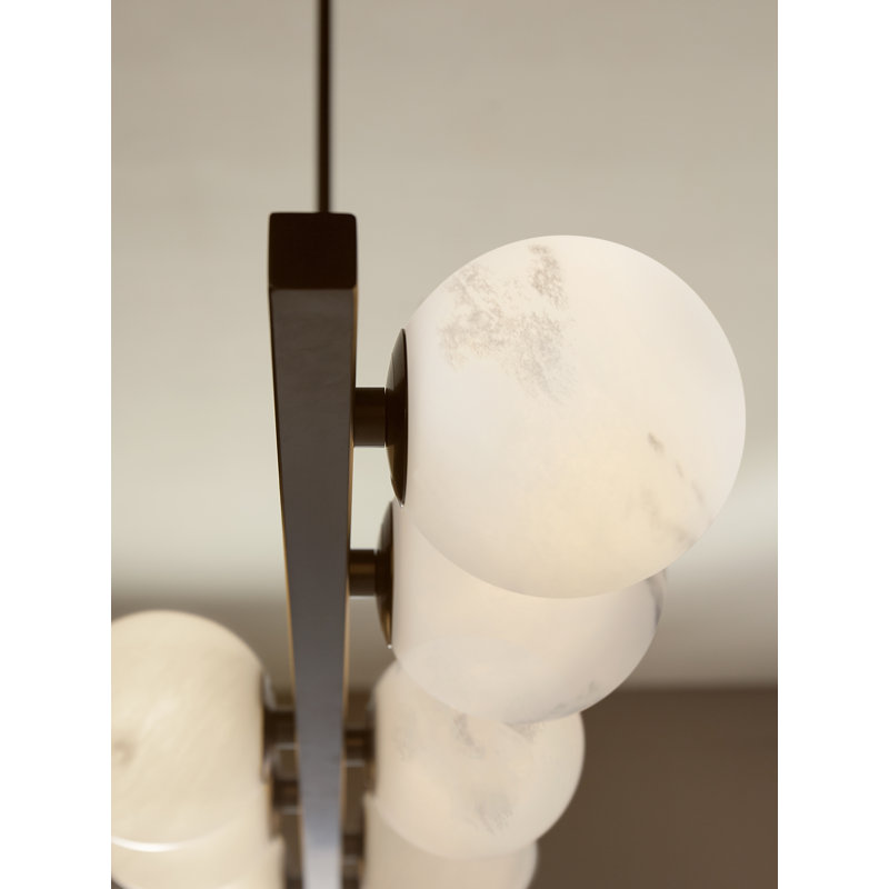 Lustre 14 lumières Selene, Noir mat