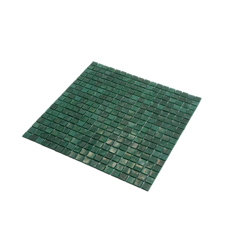 Skosh 11.6” X 11.6” Glossy Bottle Green Glass Mosaic Wall and Floor Tile (18.69 Sq. Ft./Case) (20-Pack), Bottle Green