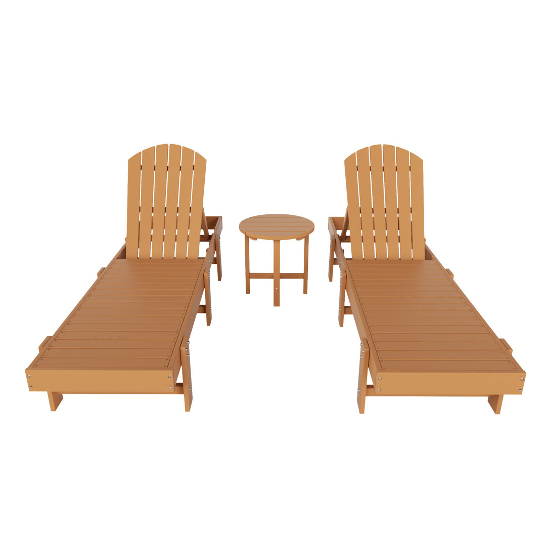 Inglewood Outdoor Chaise Lounge with Table Highland Dunes Frame 