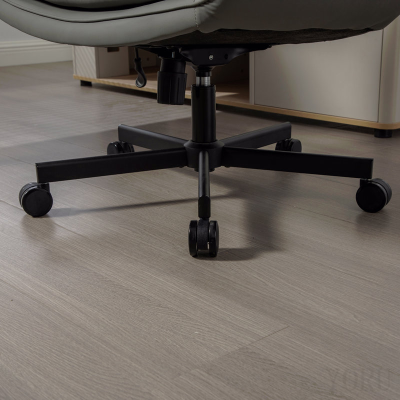 Criss Cross Chair With Adjustable Armrests & Wheels & Headrest, Pu Lounge Vanity Desk Chair With Wide Seat For Cross-Legged Sitting, Swivel Task Office Chairs For Home, Makeup, Gaming, Office, Gray