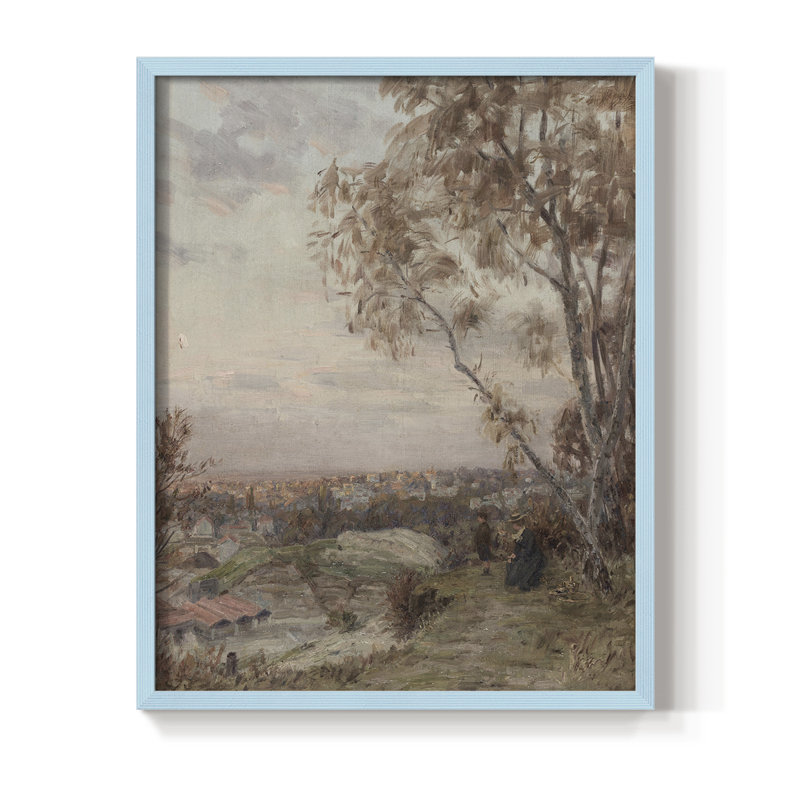«Vintage Landscape», reproduction encadrée Cxxxv - bois massif, H 11 po x l 9 po, Bleu
