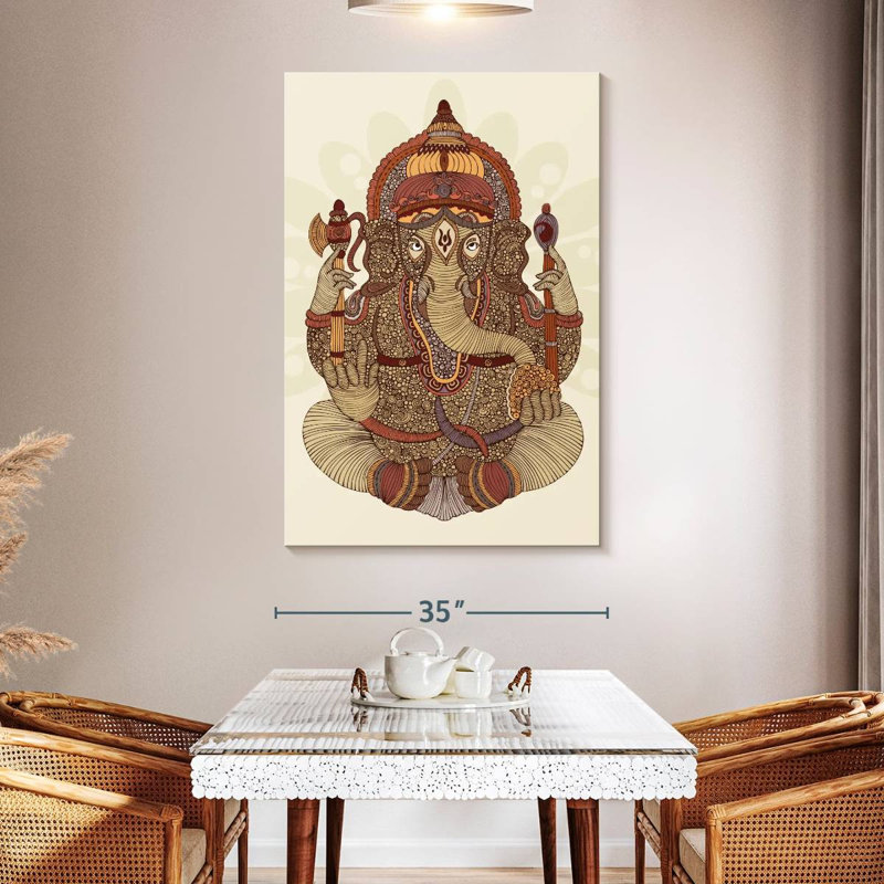 Ganesha à motif Adella, H 51 po x l 34 po