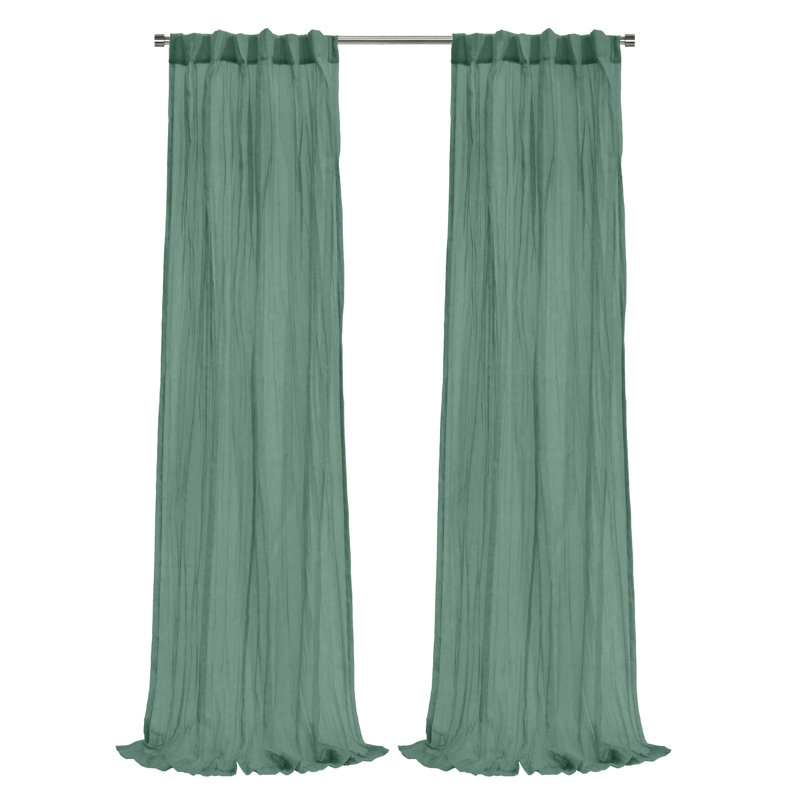 Paloma Sheer Dual Header Curtain Panel 52 x 84 in Sage, 52" W x 84" L, Sage
