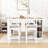 Devra 5-Piece Dining Set, Counter Height Wooden Table with 3-Tier Storage and Upholstered Chairs-1270612448