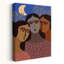 Three Women Under Moon Dreamy Peaceful Serene Palm Nature Portrait Wall Art Print 1 Piece Wrapped Canvas Wall Art-571227688