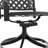 3 Outdoor Aluminum Dining : 2 Swivel Chairs & 30.71" Round Table, Black, Heat- Material, Padded Seat Cushion For Garden: Weather- Structure, Comfortable Back Support-1288936118