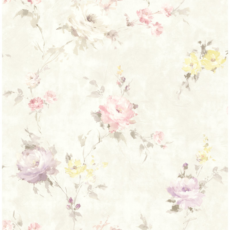 Rouleau de papier peint lisse L 33 pi x l 20,5 po Ferndale, Multicolore jaunâtre