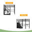 Lit mezzanine simple en métal avec escalier de rangement et petite armoire-205875004