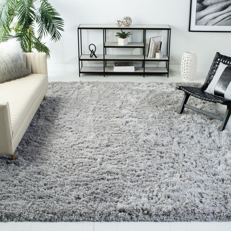 Ingris Ocean Shag Hand Tufted Performance Solid Color Rug, Rectangle 4' x 6'