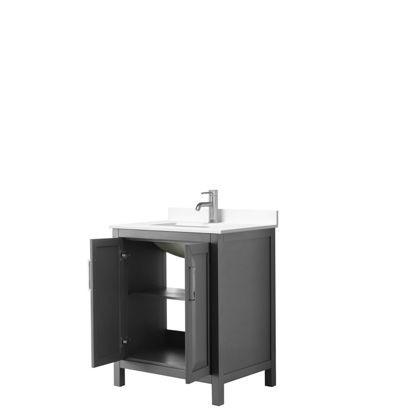 Daria 30'' W Single Vanity, Dark Gray, Polished Chrome