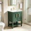 Meuble-lavabo vert 24 po avec lavabo en céramique