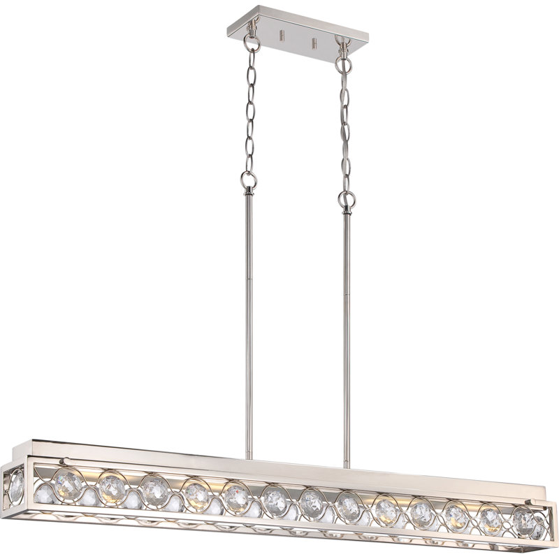 Luminaire suspendu linéaire pour îlot de cuisine 2 lumières Gould
