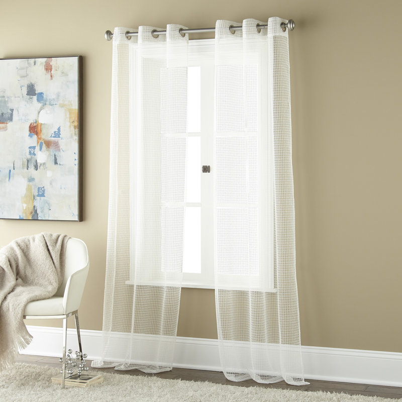 Tynes Semi Sheer Curtain Pair, White