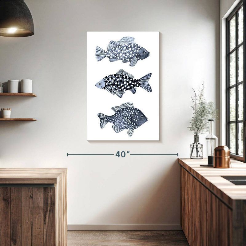 Brampt Blue Fish I, 39" H x 26" W