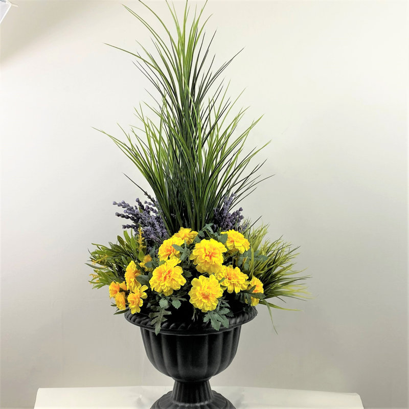 Faux Silk Mixed Arrangement in Planter