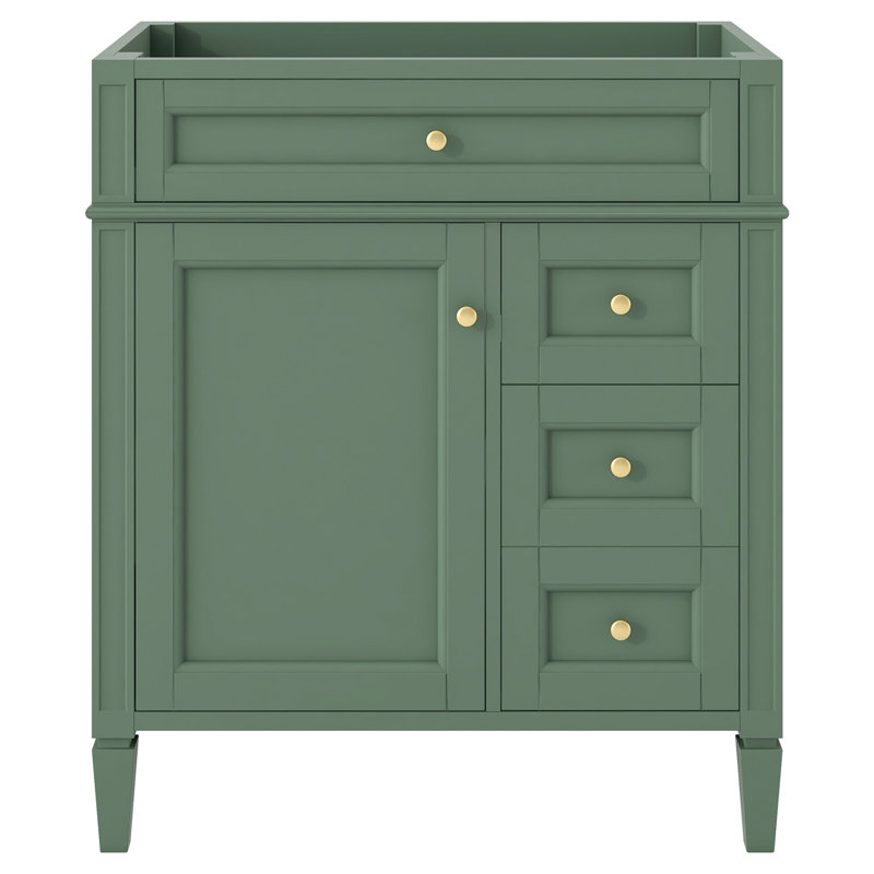 Meuble-lavabo de salle de bain de 30 po sans lavabo supérieur, armoire de rangement moderne avec 2 tiroirs et un tiroir rabattable (BASSIN INCLUS)