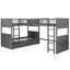 Twin Size Standard Bunk Bed With Attached Loft Bed Section And Two Convenient Storage Drawers, Grey-1170348098