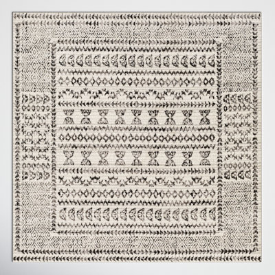 Alza Southwestern Gray/Black/Ivory Area Rug