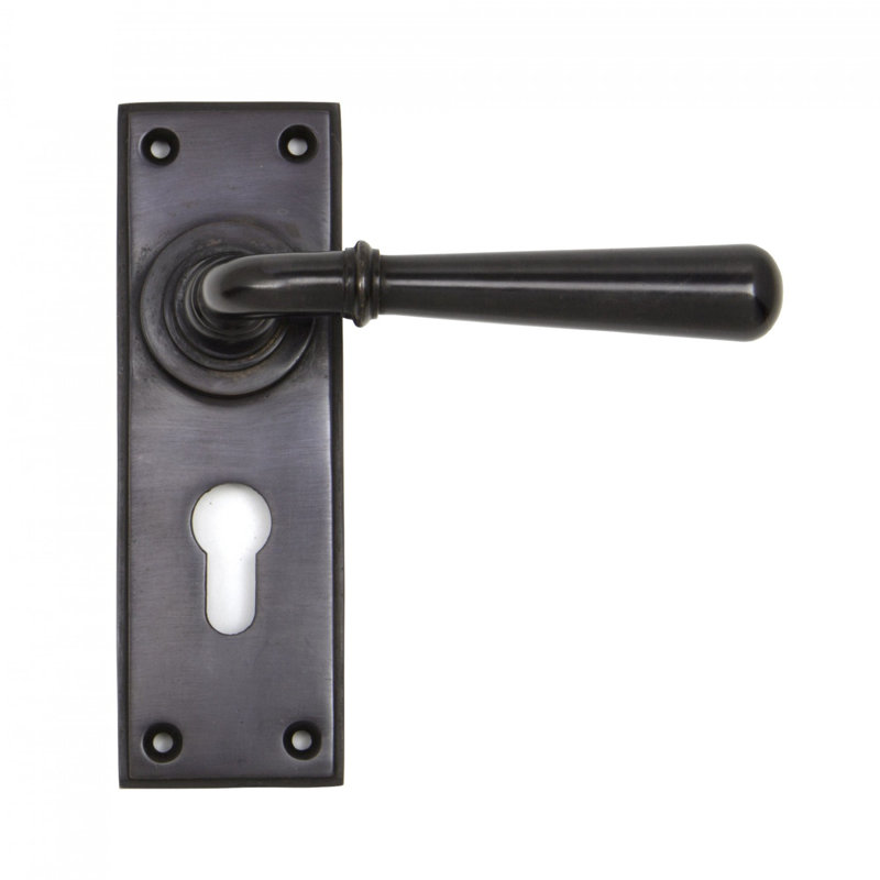 Newbury Lock Door Handle Kit, Aged Bronze