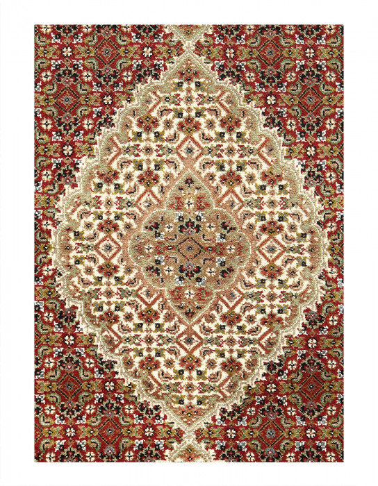 Fine Hand Knotted Silk & wool Tabriz design 4'2'' X 6'2''