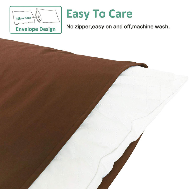 Luxe Microfiber Cover Body Pillow, Brown