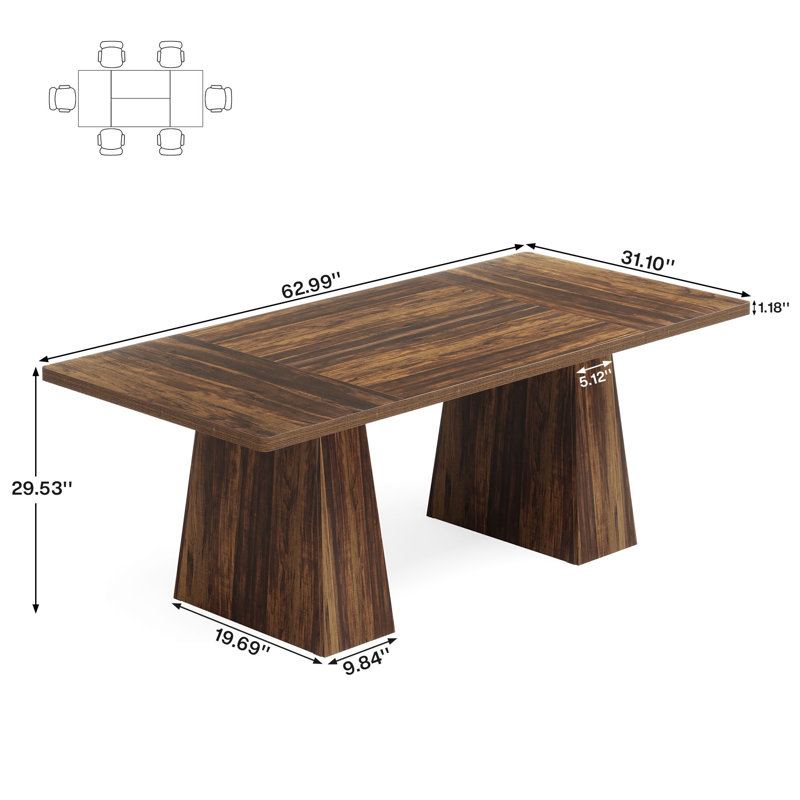 Dining Table, Rustic Brown