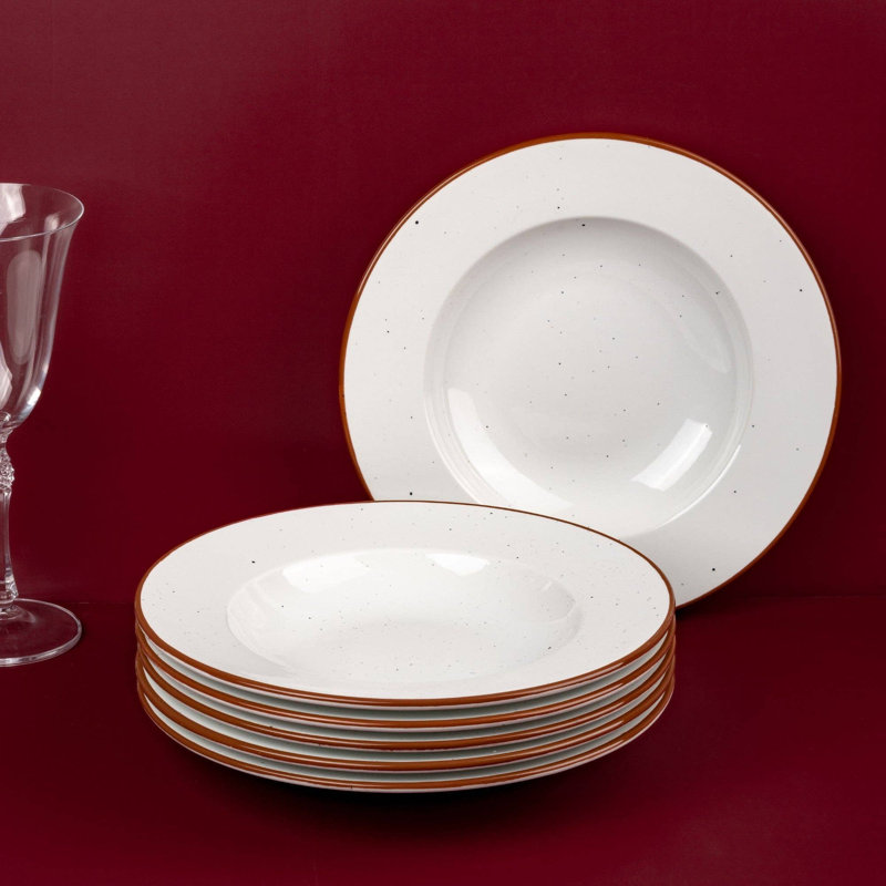Assiette creuse en porcelaine de qualité supérieure 10,2 po Terra Arena | Va au micro-ondes et au lave-vaisselle