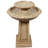 Beveled Flower Light Brown Polyresin 2-Tier Birdbath Water Fountain