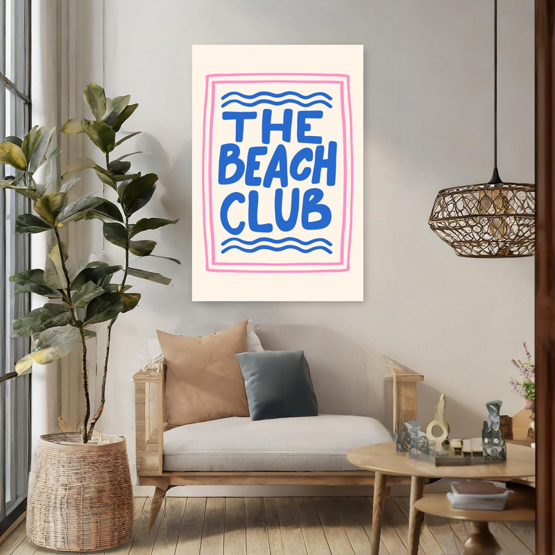 «Retro Beach Club», reproduction d'art rétro côtier rétro, H 48 po x l 32 po