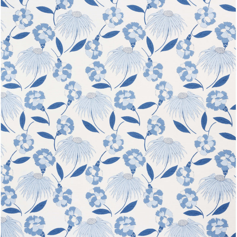 Schumacher x Celerie Kemble Bouquet Toss Fabric, Afternoon Blue