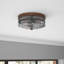 2-Light Farmhouse Hammer Glass Flush Ceiling Light