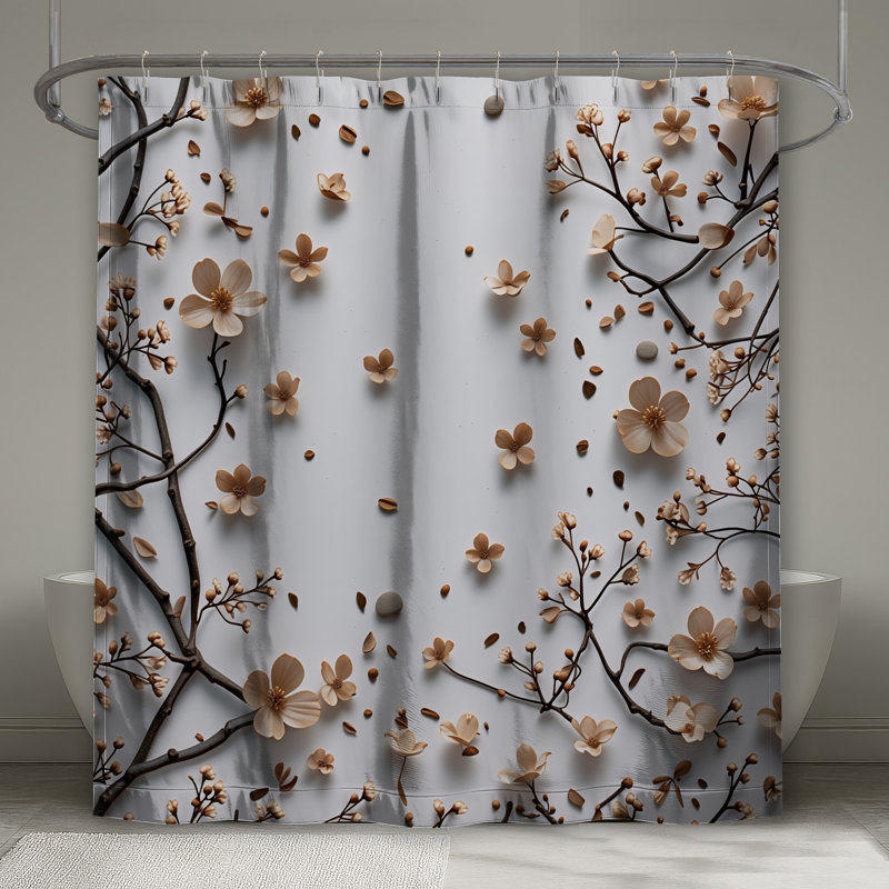Rideau de douche Cherry Blossom - Floral, 70in W x 84in H