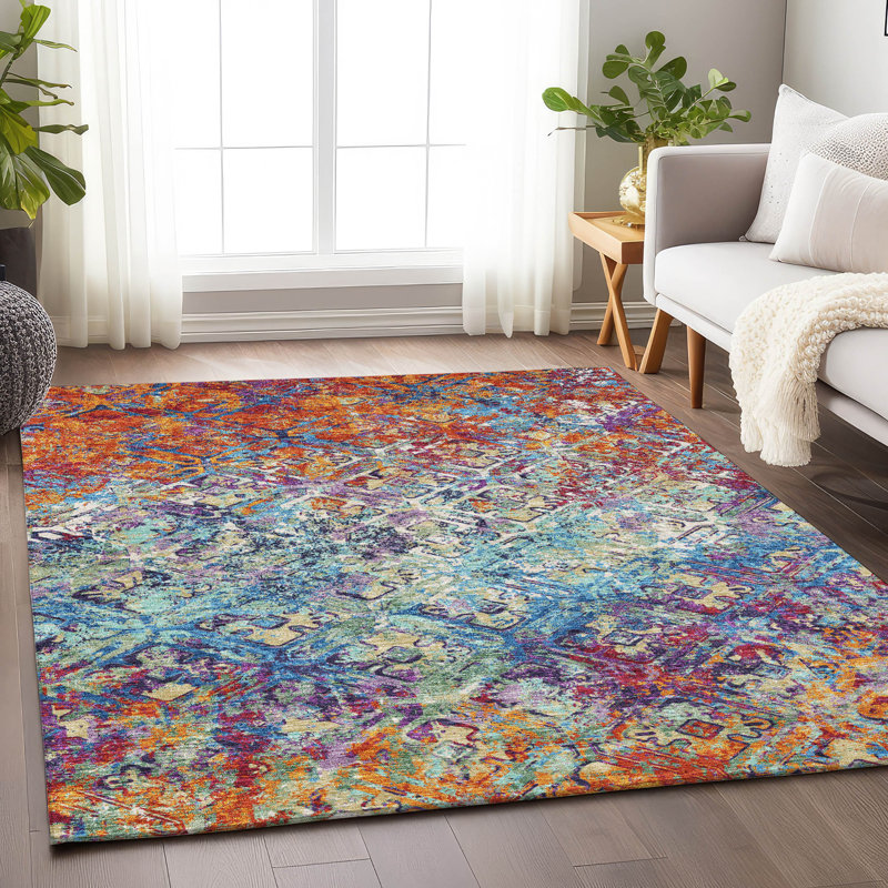 Tapis en cuivre Prisco lavable à la machine de qualité supérieure, Rectangle 10 pi x 14 pi