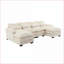 Canapé modulaire, grand Boucle en chenille moderne en U pour le salon | Beige | Boucle-1541634237