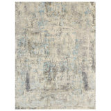 Soho Wool Abstract Area Rug in Gray/Silver/Light Blue