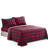 Marina Decoration Home Decor Bedding Bedroom Bedsheet Soft Silky Deep Pocket Rayon from Bamboo All Season 6 Pieces Printed Sheet Set with 4 Pillowcases, Red Black Plaid Pattern Queen Size-1688429277