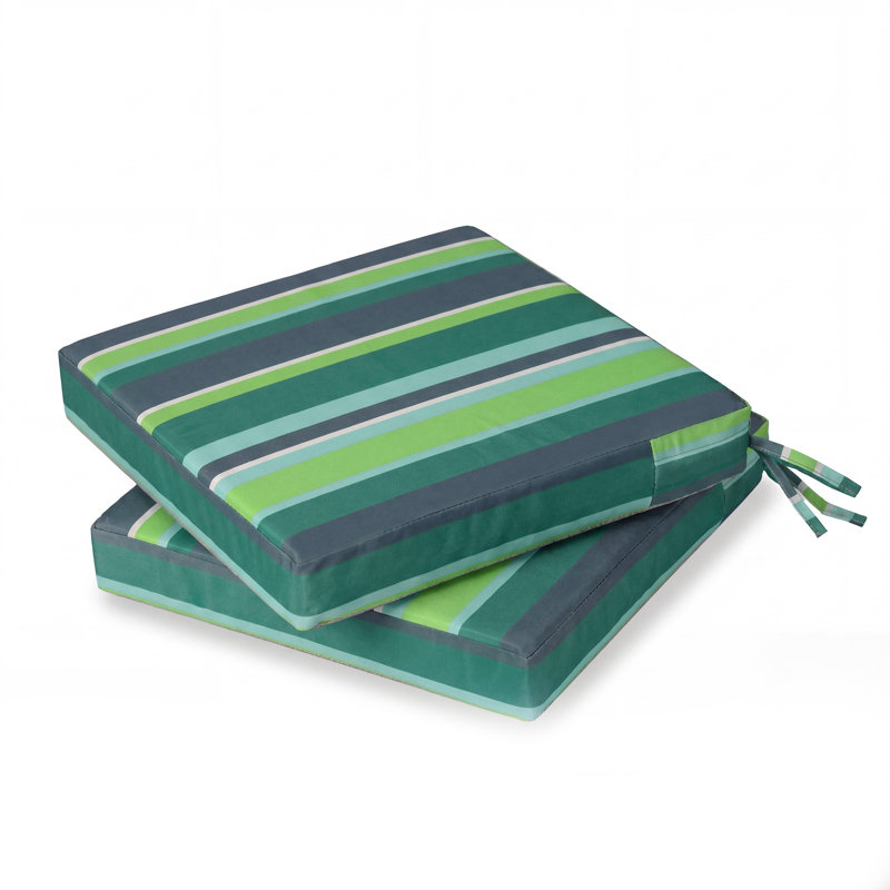 Coussin de siège d'extérieur carré imperméable pour meubles de patio, 17 x 16, ensemble de 2, 2", L 17 po x P 16 po