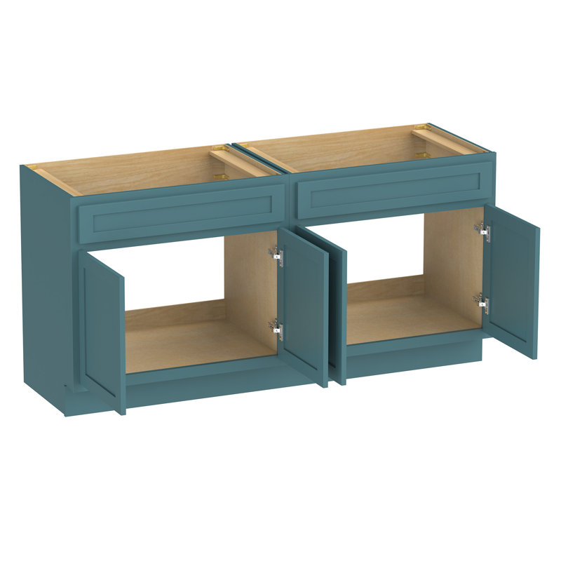 Base de meuble-lavabo double 66 po seulement, Sarcelle