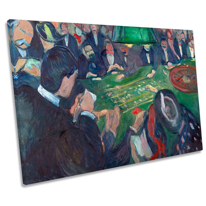 Edvard Munch Roulette Table In Monte Carlo by Edvard Munch - Wrapped Canvas Print, 40.6cm H x 61cm W x 2cm D