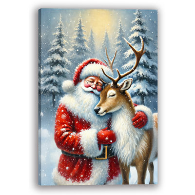 «Santa's Winter Whisper», reproduction d'art sur toile tendue