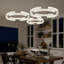 Lustre moderne rond à 3 anneaux en cristal argenté, suspension DEL à intensité variable, diamètre 32 po + 24 po + 16 po
