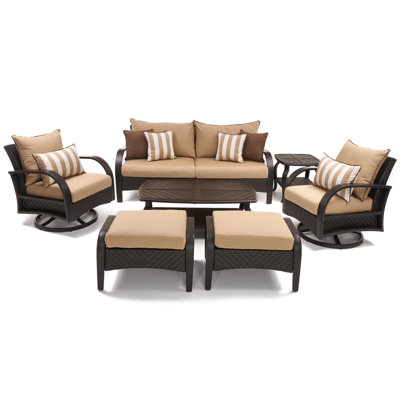 Barcelo 7 Piece Rattan Sofa Set with Cushions