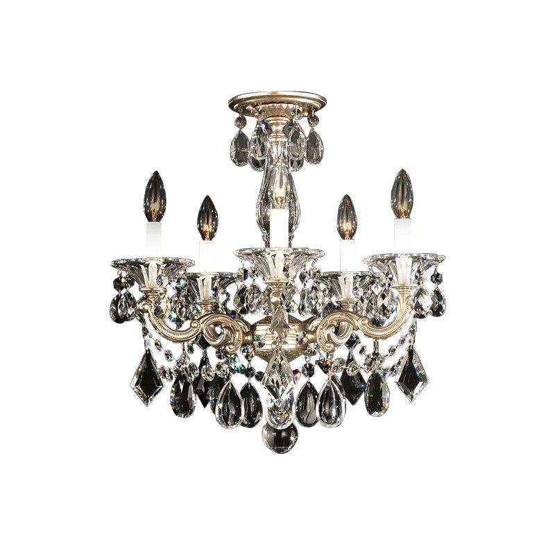 La Scala 5 - Light Chandelier, French Gold, Heritage Clear