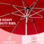 Parasol de jardin rouge brique de 2,74 m (9 pi), protégé et imperméable, 8 baleines, facile à régler pour jardin, terrasse, piscine, extérieur, rouge, protégé, manivelle d'inclinaison pour patio, jardin.