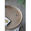 Table d'appoint rétro blanc vieilli, fabrication 100% bois durable pour une décoration élégante et polyvalente dans n'importe quelle pièce