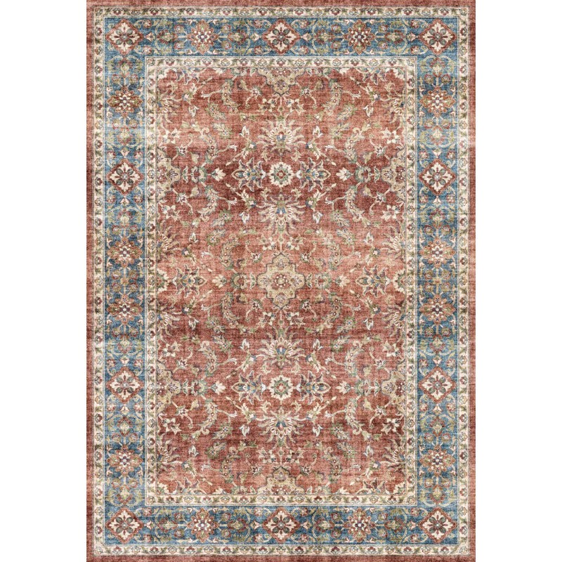 ELISE 5.3X7 6301-351 RED/BLUE/BEIGE, Rectangle 5'3" x 7'