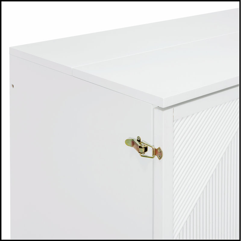 Lit escamotable peu encombrant avec grand tiroir, ports USB et prises pour une vie moderne et pratique, Lit double, Blanc