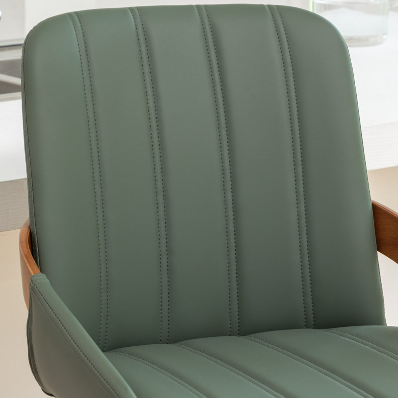 Modern Leather Upholstered Swivel Counter & Bar Stools, Green, 4, Counter Stool (66.8cmSeat Height)