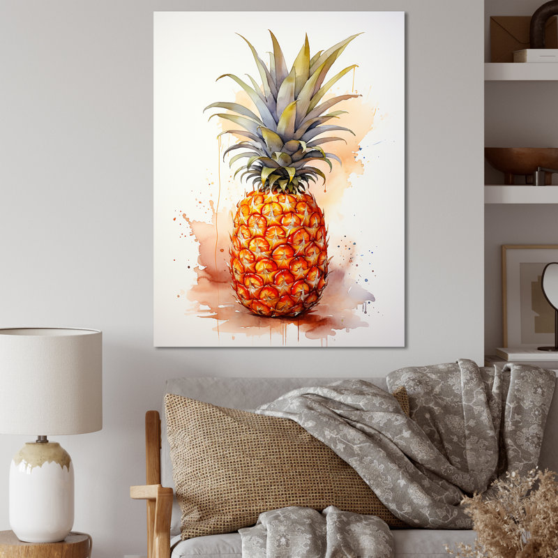Pineapple Paradise I - Pineapples, art mural, Toile tendue, H 20 po x l 12 po x P 1 po